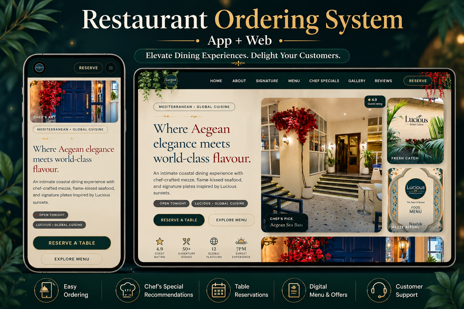 Restaurant web application with digital menu and booking