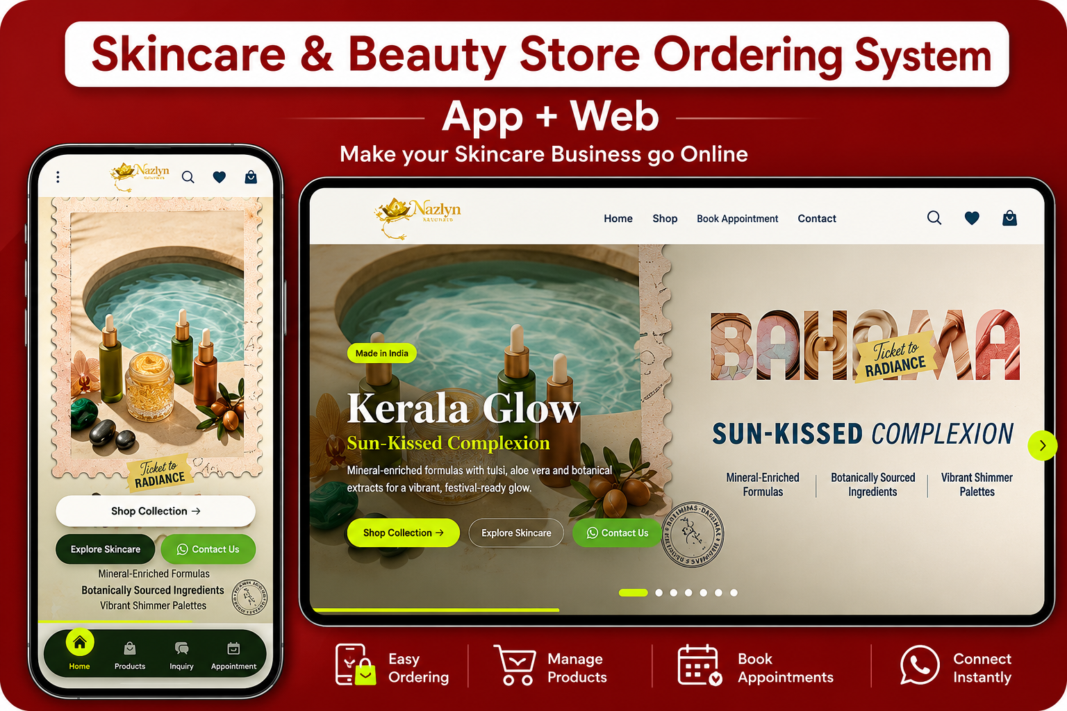 Cosmetic products ordering website